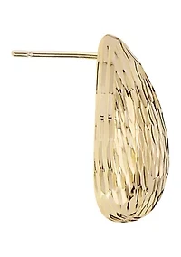 Diamond-Cut Hollow Teardrop Earrings