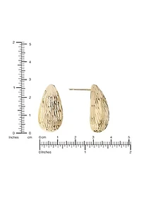 Diamond-Cut Hollow Teardrop Earrings