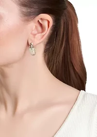 Diamond-Cut Hollow Teardrop Earrings