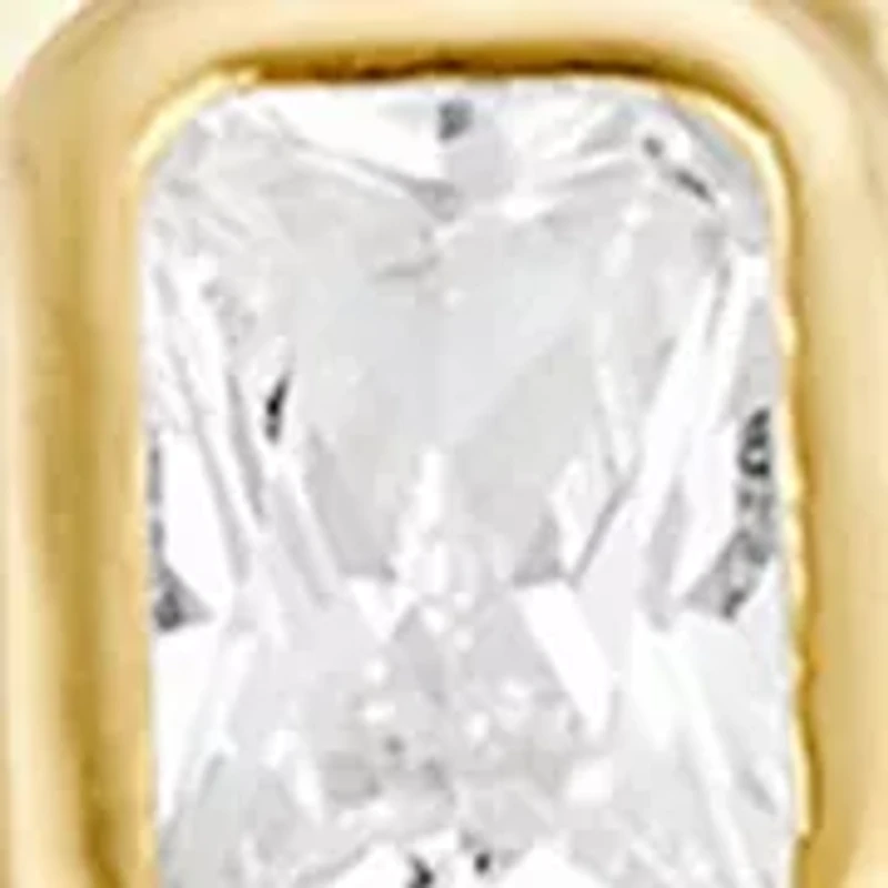 Rectangular Cubic Zirconia Chain Drop Earrings