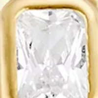 Rectangular Cubic Zirconia Chain Drop Earrings