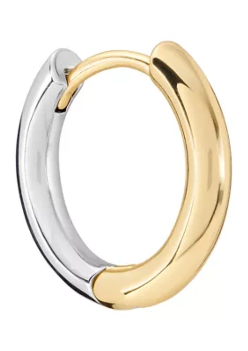 Two Tone Plated Click-Top Hoop Earrings