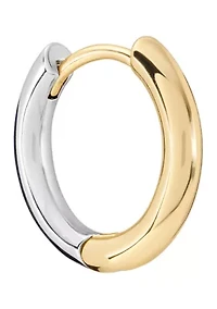 Two Tone Plated Click-Top Hoop Earrings