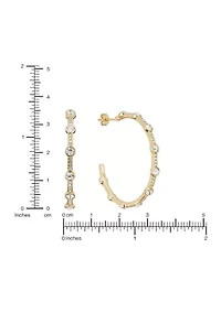 Multi Crystal Gold Plated Hoop Earrings