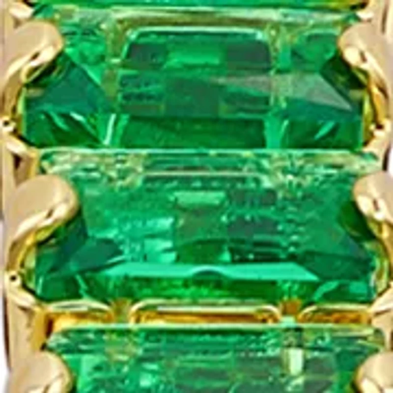 Crystal Baguette Gold Plated Hoop Earrings