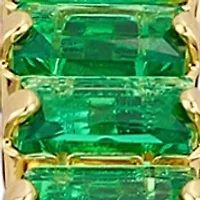 Crystal Baguette Gold Plated Hoop Earrings