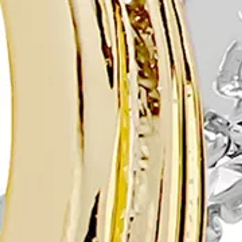 Gold Plated Cubic Zirconia Huggie & Cuff Hoop Earrings