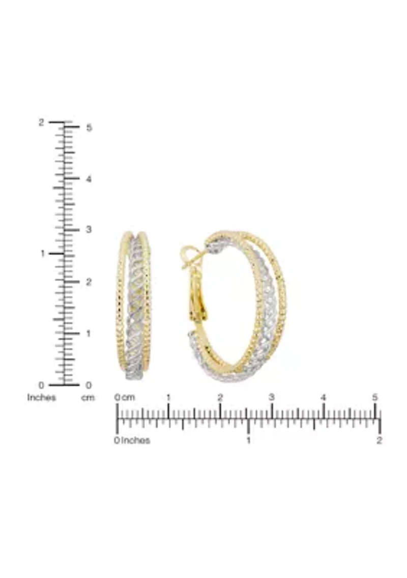  Filigree Textured Hoop Earrings