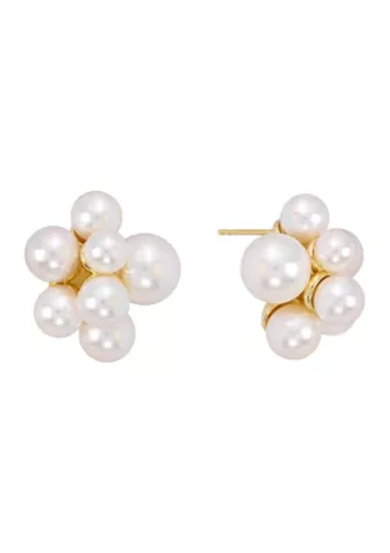 Glass Pearl Cluster Earrings