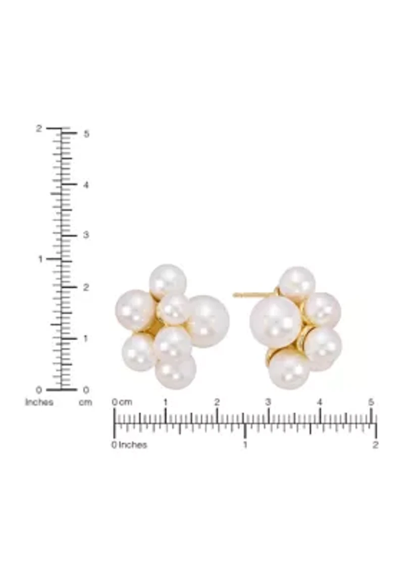 Glass Pearl Cluster Earrings