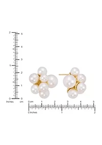 Glass Pearl Cluster Earrings