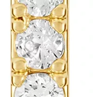 Gold Plated Cubic Zirconia Bar with Ball Drop Earrings