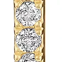 Gold Plated Cubic Zirconia Bar Puffy Teardrop  Earrings