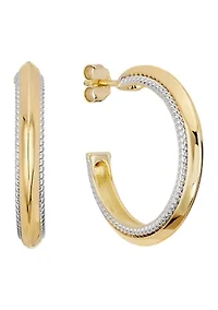 Rope Edge Post Hoop Earrings