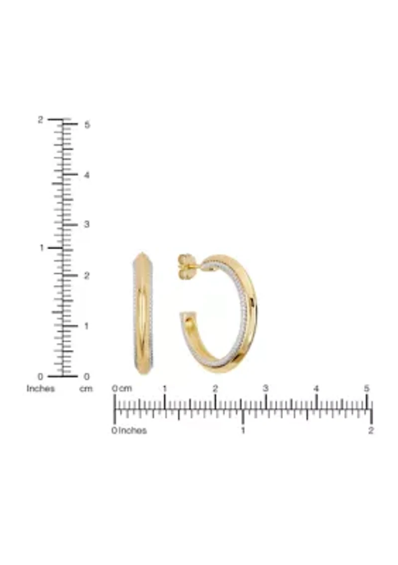 Rope Edge Post Hoop Earrings