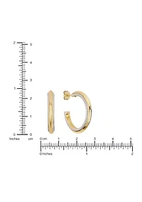 Rope Edge Post Hoop Earrings