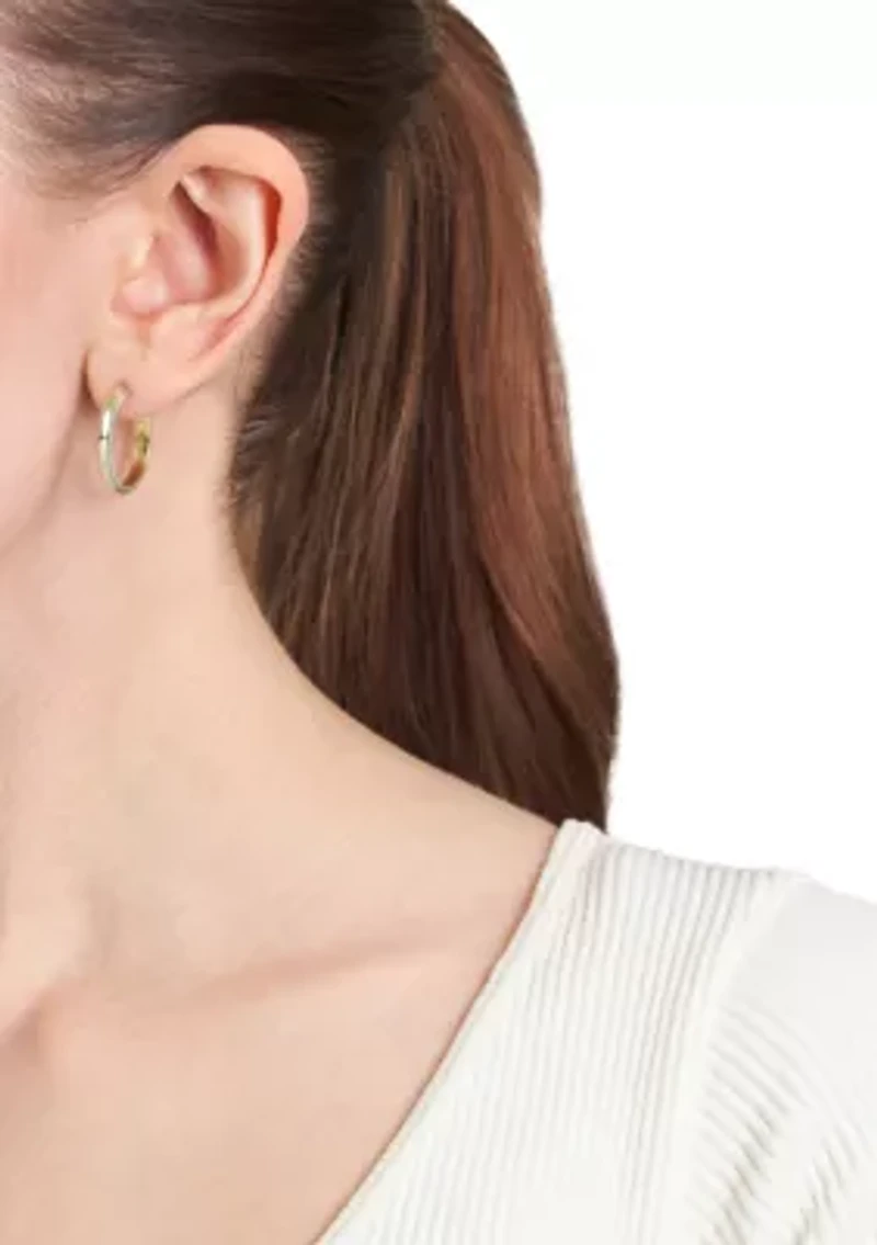 Rope Edge Post Hoop Earrings