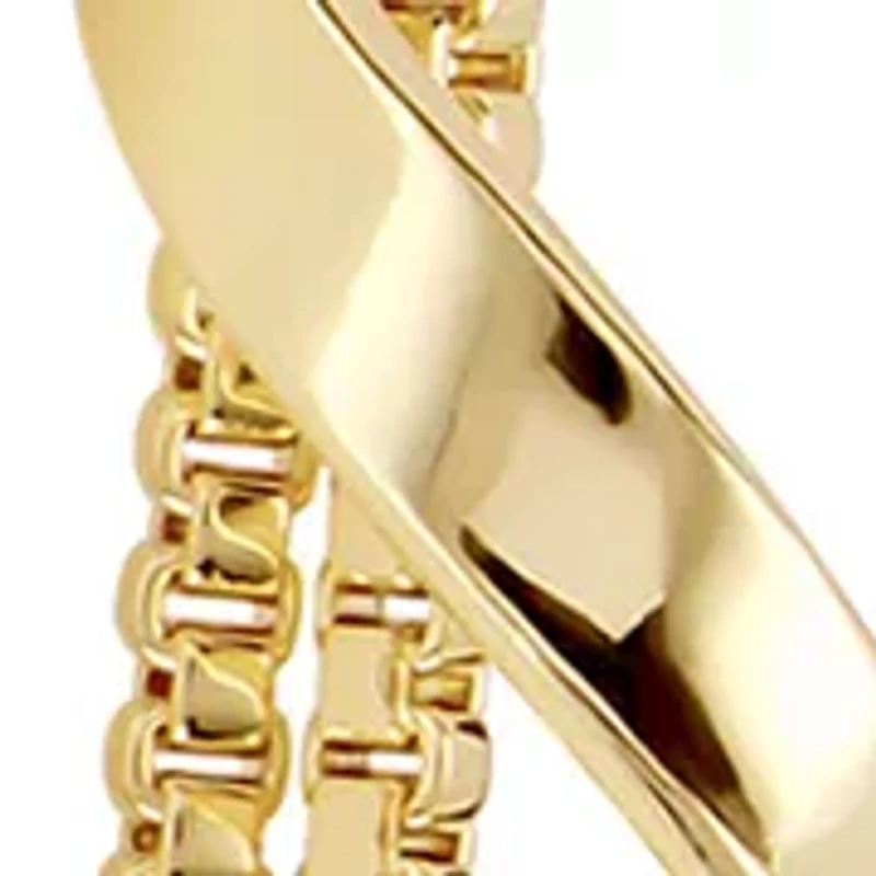 Gold Plated  Swirl Chain  Earrings