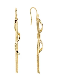 Gold Plated  Swirl Chain  Earrings