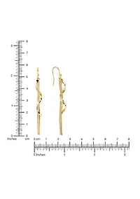 Gold Plated  Swirl Chain  Earrings