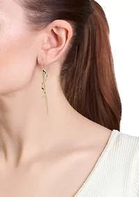 Gold Plated  Swirl Chain  Earrings