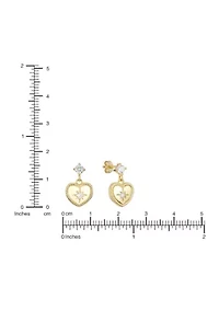  Starburst Heart Gold Plated Cubic Zirconia Earrings