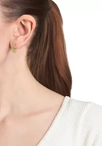  Starburst Heart Gold Plated Cubic Zirconia Earrings