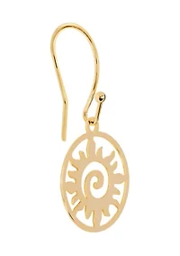 Gold Plated Laser Cut Sun Drop Earrings