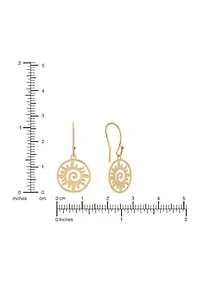 Gold Plated Laser Cut Sun Drop Earrings