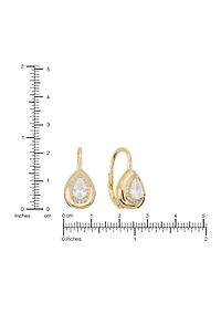 Gold Plated Fancy Cubic Zirconia Teardrop Earrings