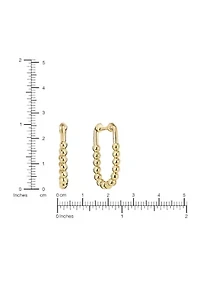 Beaded Texture Gold‑Plated Hoop Earrings 