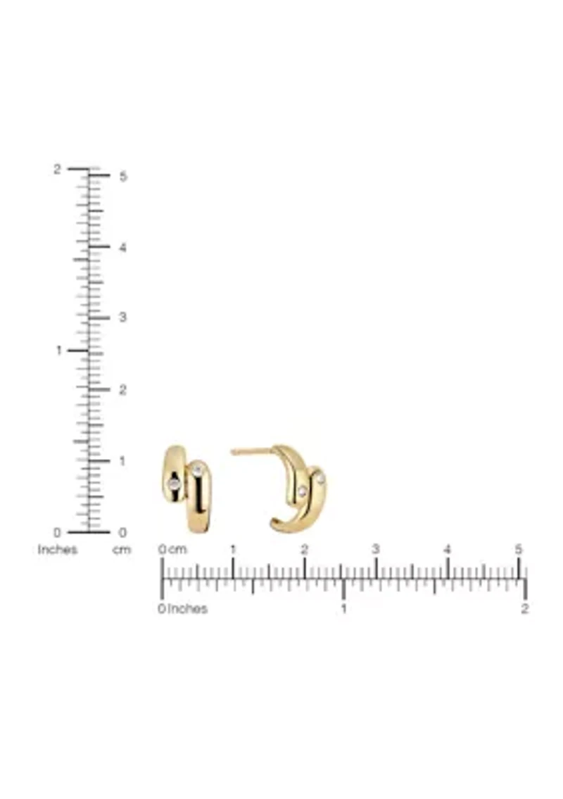 Bypass Gold‑Plated Half Hoop Earrings