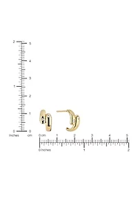 Bypass Gold‑Plated Half Hoop Earrings