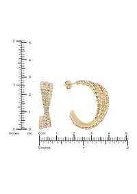 Crystal Crossover Hoop Earrings