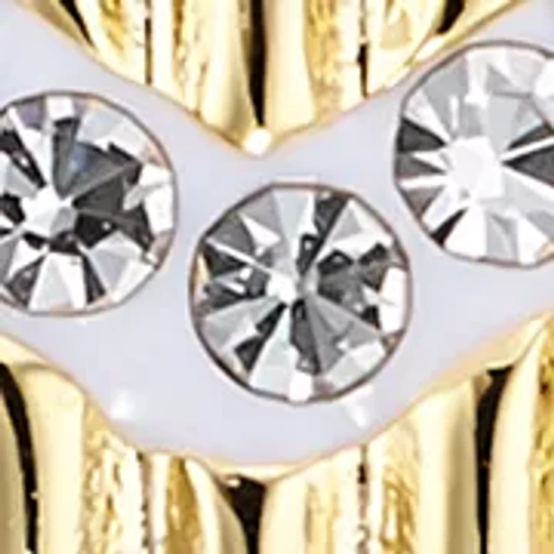 Gold Plated  Crystal Chevron Hoop Earrings