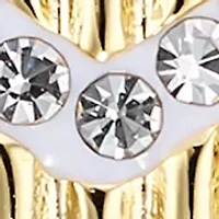 Gold Plated  Crystal Chevron Hoop Earrings