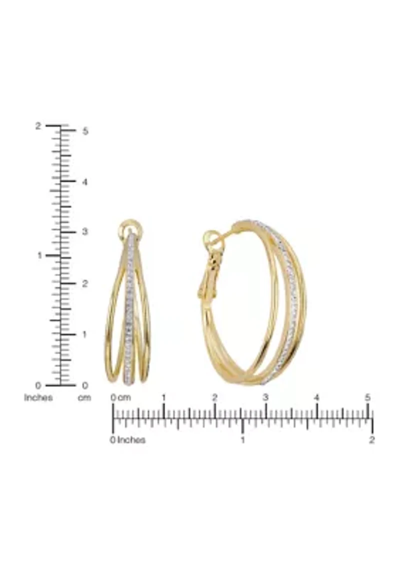 Crystal Gold Plated Hoop Earrings