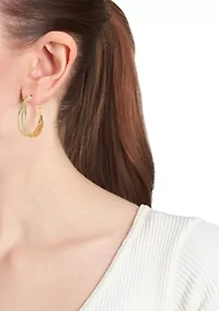 Crystal Gold Plated Hoop Earrings