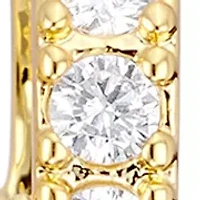  Simulated Pearl and Cubic Zirconia Huggie Earrings