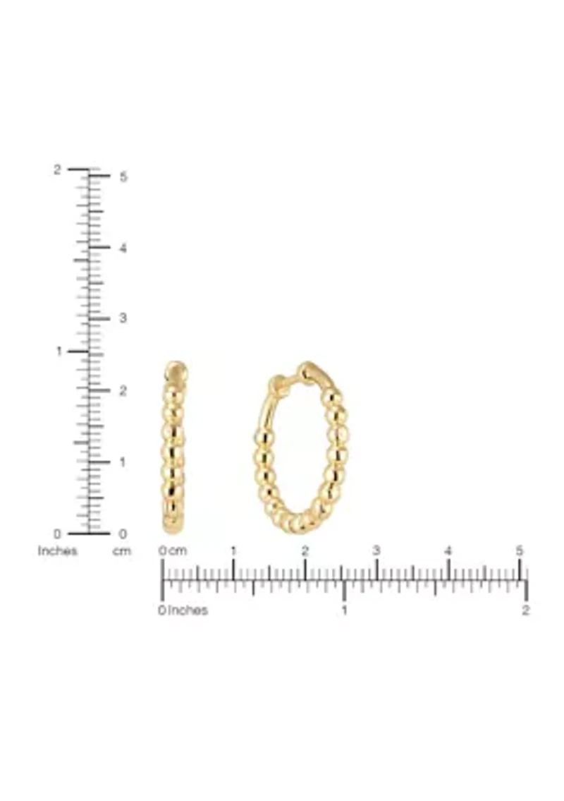 Beaded Gold Plated Hoop Earrings