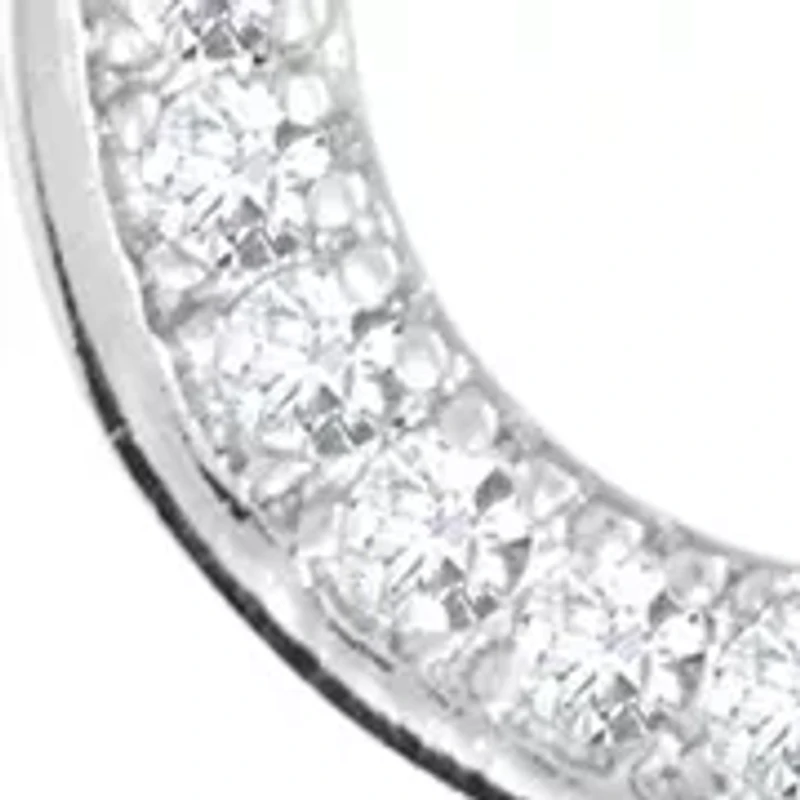 Silver Plated Cubic Zirconia Horseshoe Necklace