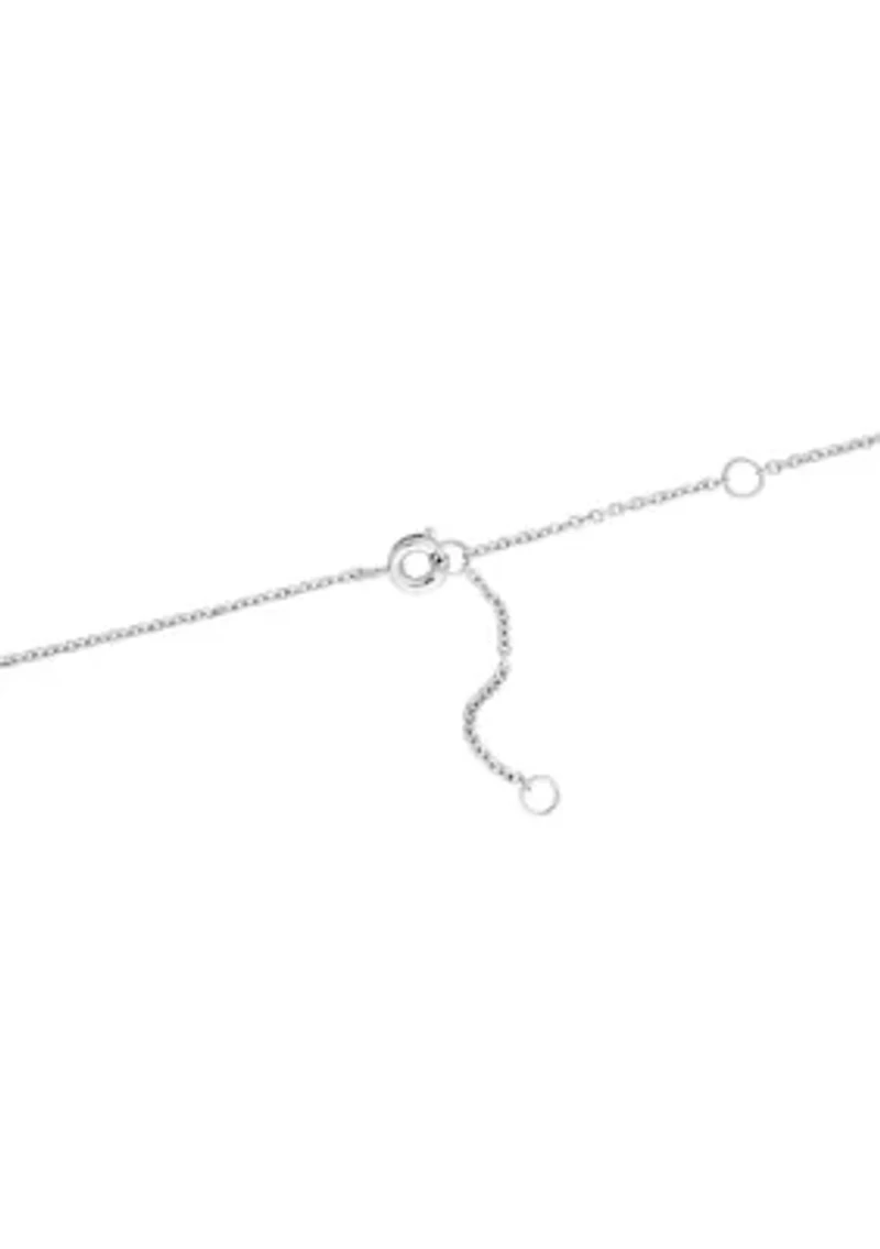 Silver Plated Cubic Zirconia Horseshoe Necklace