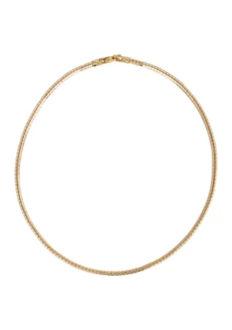 Gold Plated Thick Omega Choker Necklace