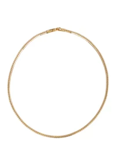 Gold Plated Thick Omega Choker Necklace