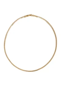Gold Plated Thick Omega Choker Necklace