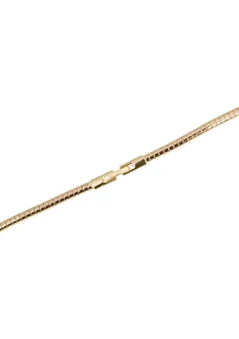 Gold Plated Thick Omega Choker Necklace