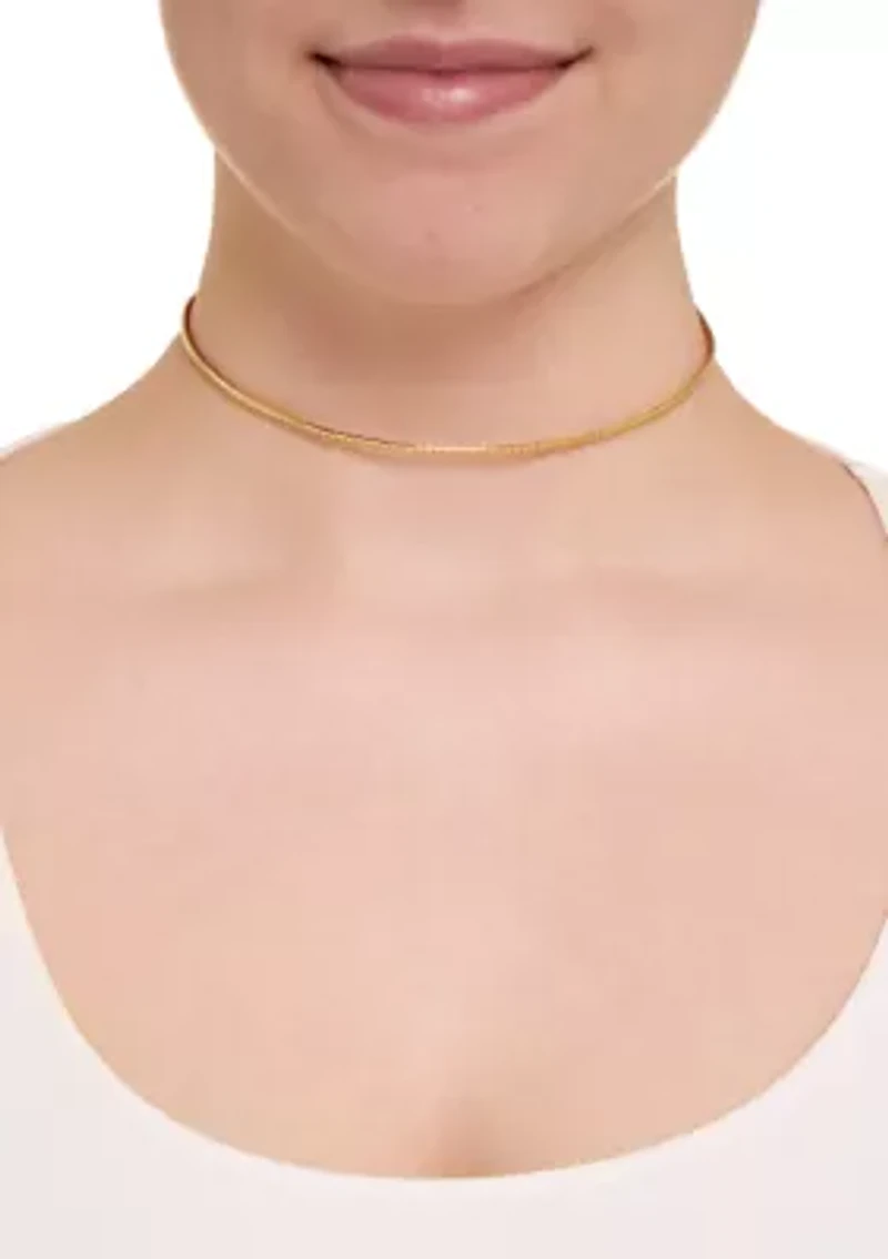 Gold Plated Thick Omega Choker Necklace