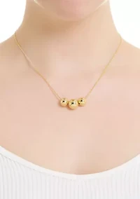 Gold Plated 3 Slider Ball Necklace