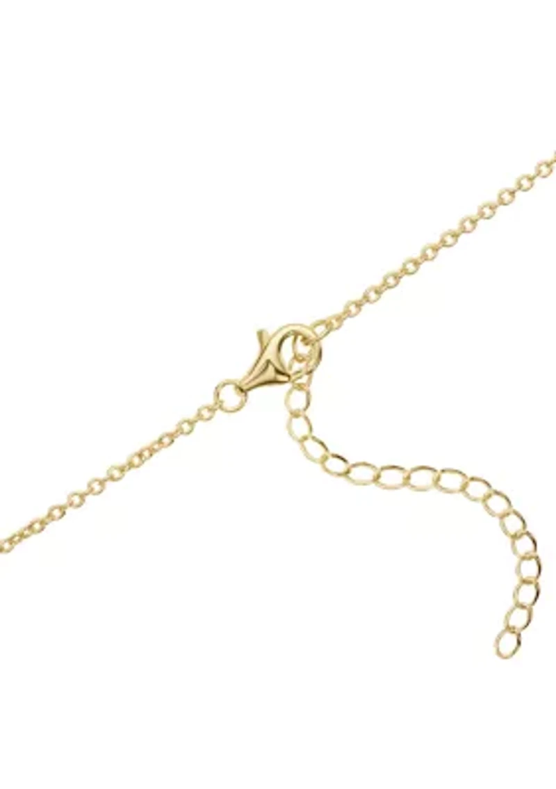 Gold Plated Pearl Infinity Cross Necklace