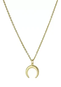 Gold Over Fine Silver Plated 16" + 2" Double Horn Pendant Necklace
